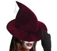 Halloween Witch Hat Adult Witch Hat Costume - with Star Pendant Halloween Witch Hat for Women,Terror Festival Show Costume for Adults