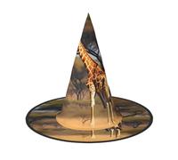Halloween Witch Hat African Giraffe Majestic Tree Print for Men Women Halloween Hat Cosplay Party Decoration