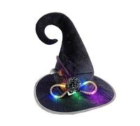 Halloween Witch Hat Black Crooked Wicked Witch Wizard Carnivals Christmas Cosplay Party Costume Wizard Headband Wide Brim Pointed Hat