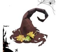 Halloween Witch Hat - Classic Wide Brim Pointed Adult Felt Hat, Crush Resistant Cosplay Costume Accessory, Spooky Novelty Witch Craft Party Wear | Midnight Black