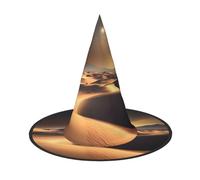 Halloween Witch Hat, Foldable Oxford Cloth Party Hat for Women & Adults | Sahara Desert Print Wizard Cap for Cosplay, Masquerade & Carnival - Lightweight & Portable