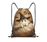 Halloween Witch Hat Ghosts Sports String Backpack Versatile Drawstring Bag Scratch Sport Gym String Bag For Men Hunting Climbing 39X46Cm