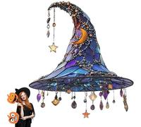 Halloween Witch Hat Hanging Ornament, 2D Acrylic Magical Hat, Witch Window Sun Catcher for Halloween Home, Garden or Party Decorative Display