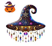Halloween Witch Hat Hanging Ornament,Halloween Decorations Outdoor,2d Acrylic Magical Hat - Sherum Witch Window Sun Catcher,Witches H/at,Hallo/ween Ornament,Switches H/ats Hallo/ween Decorations,Dark