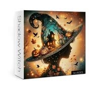 Halloween Witch Hat Puzzles for Adults 1000 Piece, Fall Spooky Haunted House Jigsaw Puzzle, Fantasy Horror Pumpkin Bat Puzzle