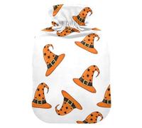 Halloween Witch Hat Star Hot Water Bottle with Cover for Pain Relief Hot Bottle Water Bag for Pregnant Women, 1L