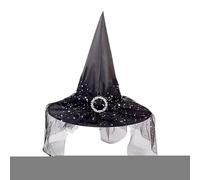 Halloween Witch Hat - wizardss-Hats With Veil | Elegant Mesh Witch-Hats | Masquerade Ruched Witch Hatt | Ruched Witcheshats For Women With Veils And roses Wizardshats Halloween Costume Accessories