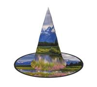 Halloween Witch Hats Grand Teton National Park Witches Hat Mens Womens Floating Hats Costume Accessories Indoor Outdoor Halloween Decorations For Porch Yard Indoor Outdoor Decor Party Supplies, Black