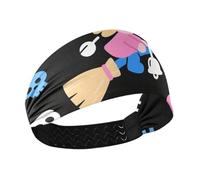 Halloween Witch Heart Black Blue Cooling womens headband Stretchy wide head bands for women's hair for make up Workouts Athletic Sports Football cintas para el pelo de mujer