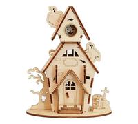 Halloween Witch House 3D Wooden Puzzle Kit,DIY Spooky House Building Model | 3D Wooden Puzzle House,DIY Miniature Houses Kit for Beginners,Funny Wooden Puzzle Craft,Fun Family Activity Games Gifts
