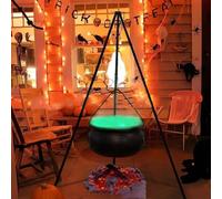 Halloween Witch Jar Tripod Set With Green Lights For Spooky Indoor And Outdoor Decoration And Party Ambiance