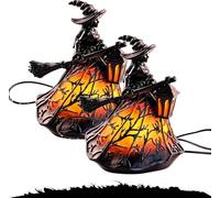 Halloween Witch Lamp, Stained Glass Gothic Witch Hat Led Night Light