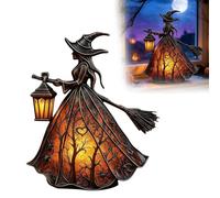 Halloween Witch Lamp, Stained Gothic Witch Hat Led Lamp, Spooky Decorative Standing Night Light, Unique Halloween Party Tabletop Lighting Decorations Indoor (A-1pcs)
