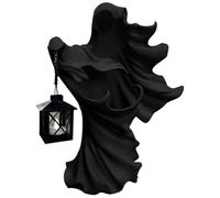 Halloween Witch Lantern Resin Statue, Resin Hell Messenger Ghost Sculpture, Faceless Scary Vintage Witch Figurine for Home Tabletop Decor, Garden, Yard
