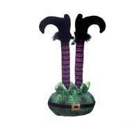 Halloween Witch Leg Ornaments Unique Upside Down Design for Festive Decor (Green)
