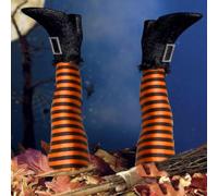 Halloween Witch Legs Yard Stake Decoration, Upright Witch Leg Fearless of Wind and Rain, Upside Down Witch Legs Body Part Props Wicked Witch Party Decor, for Courtyards,Lawns and Outdoor Indoor
