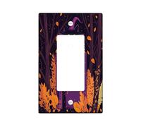 Halloween Witch Magic Book Decorative Light Switch Cover Plate 1 Gang Single Rocker, Cute Fun Cartoon Cat Electrical Switchplate, Scary Forest Scenic Electrical Faceplate for Bedroom Room