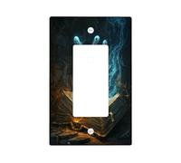 Halloween Witch Magic Book Decorative Light Switch Cover Plate 1 Gang Single Rocker, Horror Scary Ghost Specter Electrical Switchplate, Creepy Spooky Electrical Faceplate for Bedroom Room