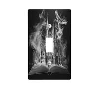 Halloween Witch Magic Book Decorative Light Switch Cover Plate 1 Gang Single Toggle, Gothic Haunted House Castle Electrical Switchplate, Horror Scary Electrical Faceplate for Bedroom Room