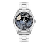Halloween Witch Men's Casual Watch with Stainless Steel Strap Alloy Quartz Wrist Watches
