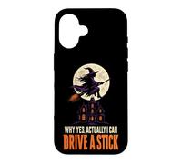 Halloween Witch Moon Why Yes Actually I Can Drive A Stick Case for iPhone 16