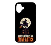Halloween Witch Moon Why Yes Actually I Can Drive A Stick Case for iPhone 16 Plus