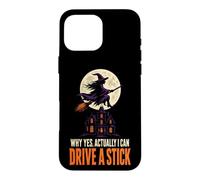 Halloween Witch Moon Why Yes Actually I Can Drive A Stick Case for iPhone 16 Pro Max