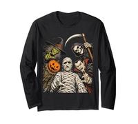Halloween Witch Mummy Vampire Grim Reaper Pumpkin Horror Long Sleeve T-Shirt