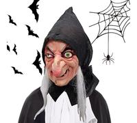 Halloween Witch Ornament - Haunted Display, Gory Skull Requent, Lifelike Scary Costume Face Accessories, Cruel Headpiece Cover for Carnival Ceremonies Holiday Theatre Theatre Sho