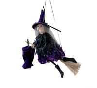 Halloween Witch Pendant Crafted from Lightweight Gauze, for Hanging in Various Locations to Add For Spooky Fun to Halloween Party Settings (Purple)