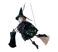 Halloween Witch Pendant Crafted from Lightweight Gauze, for Hanging in Various Locations to Add For Spooky Fun to Halloween Party Settings (green)