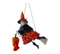 Halloween Witch Pendant Crafted from Lightweight Gauze, for Hanging in Various Locations to Add For Spooky Fun to Halloween Party Settings (Orange)