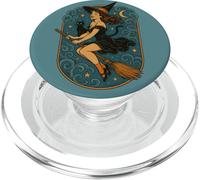 Halloween Witch Pinup Retro Babe Spooky PopSockets PopGrip for MagSafe