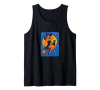 Halloween Witch Pinup Riding Broom with Black Cat Tank Top