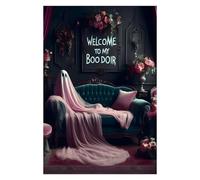 Halloween Witch Poster Gothic Boudoir Decor Welcome To My Boo Doir Ghost Print Dark College Poster Romantic Goth or Emo Present Pink Roses Paintings Print for Bedroom Home Decor 16x24inch Unframed