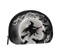 Halloween Witch Printed Portable Full-Width Printed Coin Purse is Convenient for Daily Use