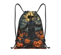 Halloween Witch Pumpkin Sackpack Stylish Drawstring Pe Bags Scratch Gym String Bag For Men Gym Trainer 39X46Cm