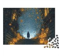 Halloween Witch Scene 1000 Piece Jigsaws with Precision Cut Personalised Jigsaws As A Party Puzzle Game for Social Gatherings 52x38cm/1000pcs