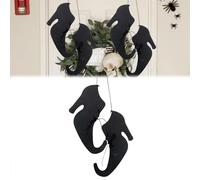 Halloween Witch Shoes Hanging Decoration 2D Primitive Vintage Retro Witch Boot Ornaments for Farmhouse Halloween Wall Door Indoor Outdoor Decoration