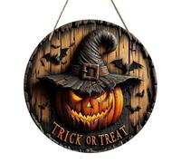 Halloween Witch Signs | Witch Pumpkin Wooden Ornament - Skull Gothic Decorations, Decorative Signs for Haunted House, Window