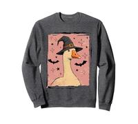 Halloween Witch Silly-Goose Spooky Season Bats Honk Animal Sweatshirt