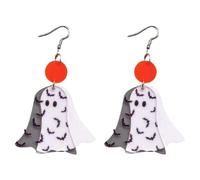 Halloween Witch Specter Acrylic Pendant Earrings Creative Party Accessories for Costume Event Eerie Glowing Earrings for Women Halloween Guest