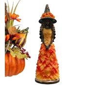 Halloween Witch Statue | Autumn Figurine For Mantel | Festive Gothic Harvest Decor | Resin Construction For Lasting Beauty | Ideal For Mantelpiece Or Office Desk