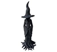 Halloween Witch Statue - Resin Enchanting Witch Statue Desktop Ornament - Retro Magician Mysterious Curse Theme Statues Figurine Halloween Decoration (30CM)
