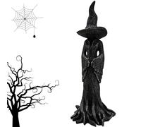 Halloween Witch Statue, Resin Hand-Painted Enchanting Witch Statue, Faceless Ghost Sculpture, Decorative Gothic Spooky Standing Desktop Ornament Sculpture for Halloween (11.8in-1pc)