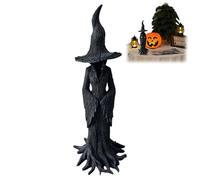 Halloween Witch Statue Resin Witch Figure, Faceless Ghost Sculpture, Decorative Gothic Spooky Standing Desktop Ornament Sculpture for Halloween Home Haunted House Decor 30cm (1 PCS)
