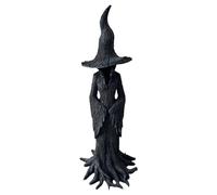 Halloween Witch Statue Resin Witch Figure, Faceless Ghost Sculpture, Decorative Gothic Spooky Standing Desktop Ornament Sculpture for Halloween Home Haunted House Decor