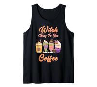 Halloween Witch Way to The Coffee Funny Womens Drinking Top Tank Top
