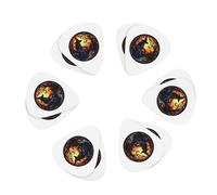 Halloween Witch Window Painting 12 Pack Guitar Picks Plectrums with Organizer Storage Box, Guitar Picks for Bass Electric Acoustic Guitars Ukulele