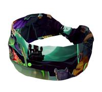 Halloween Witch with Potion and Cauldron Women's Headband, Wide Hairband, Elastic Non-Slip Headband, Twist Knotted Sport Workout Head Wrap, Hair Accessories